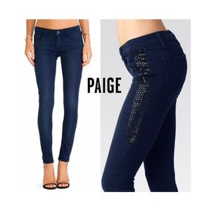 NEW Paige Verdugo Skinny Jeans Rhinestone Embellished Sides